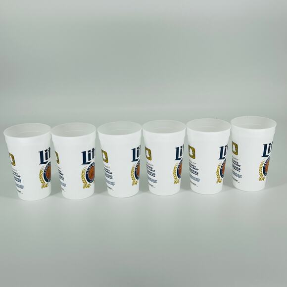 SIX Reusable White Miller Lite Miller Time American Flag Plastic Cups - NWT - Picture 8 of 12